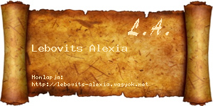 Lebovits Alexia névjegykártya